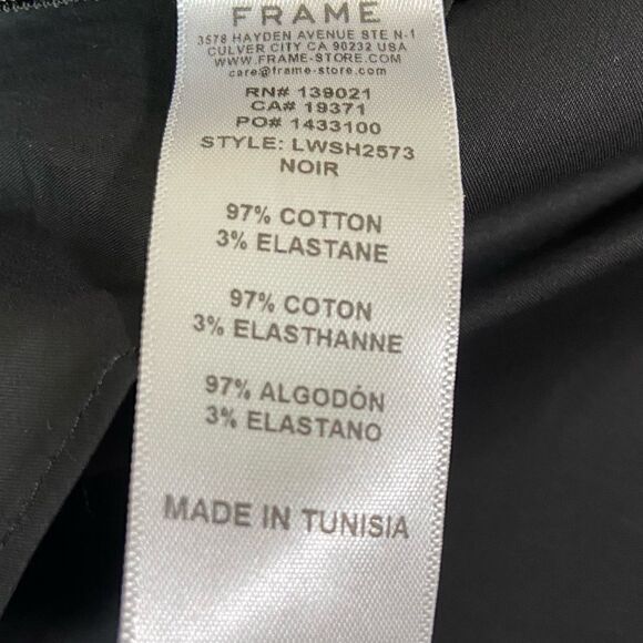 NWT Frame Cotton Black Crop Top Puff Sleeve Blouse Size XS - Picture 8 of 9